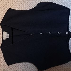 Eddie Bauer Ladies large blue knit button front vest